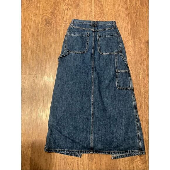 MOON RIVER Women's Front Slit Straight Line Denim Midi Skirt size S NWOT - Picture 5 of 7